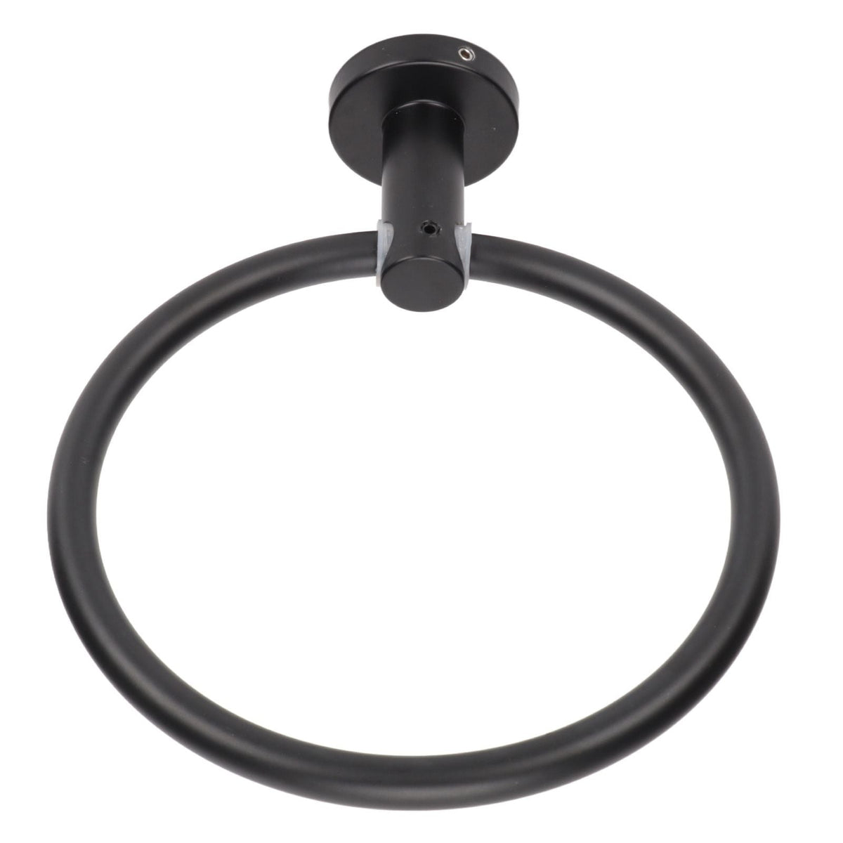 Towel Ring Space Aluminum in matte black with a smooth round ring and compact wall-mounted bracket