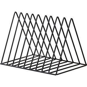 Triangle File Folder Racks in black metal wire, with repeated triangular dividers forming open slots for organizing files