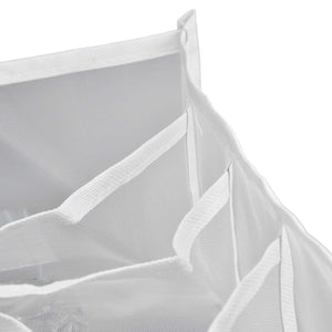Underwear Storage Box made from white mesh with reinforced fabric edges and divided compartments for organised drawer storage