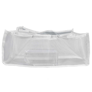Underwear Storage Box, white translucent mesh organiser with six divided compartments and a foldable design