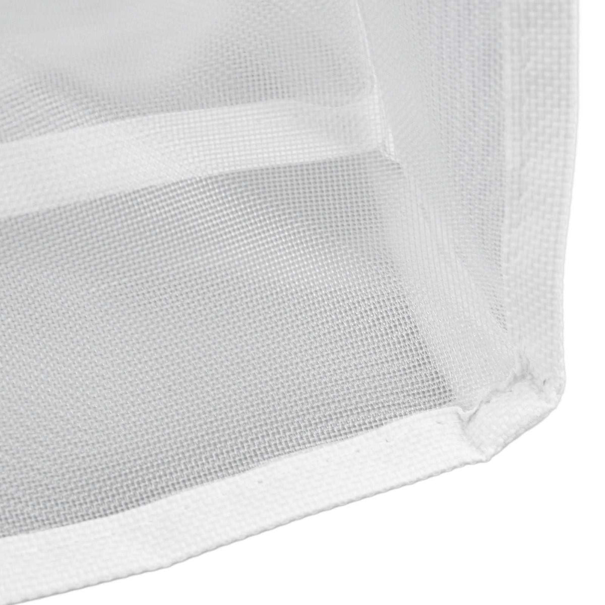 Underwear Storage Box in white nylon mesh with stitched edging and a breathable, finely woven surface