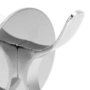 Wall Mounted Clothes Hook with polished silver stainless steel finish, curved single prong and round wall plate