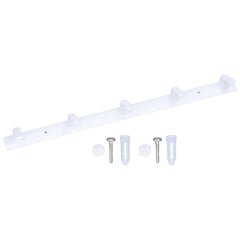 Wall-Mounted Coat Rack – 5 Hooks, Space Aluminium, 44.6cm (White)
