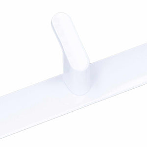Wall Mounted Coat Rack in white space aluminium, showing a slim bar and one rounded hook with a smooth finish