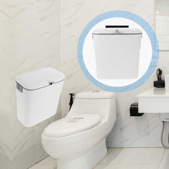 Compact Rubbish Bin with Lid – White, 27.5 cm