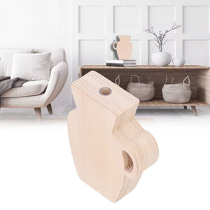 Wood Vase in pale natural wood with layered grain, an angled top opening and a distinctive curved, sculptural body