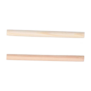 Wooden Dish Plate rack kit with two smooth pale pine wood sticks, shown as separate components