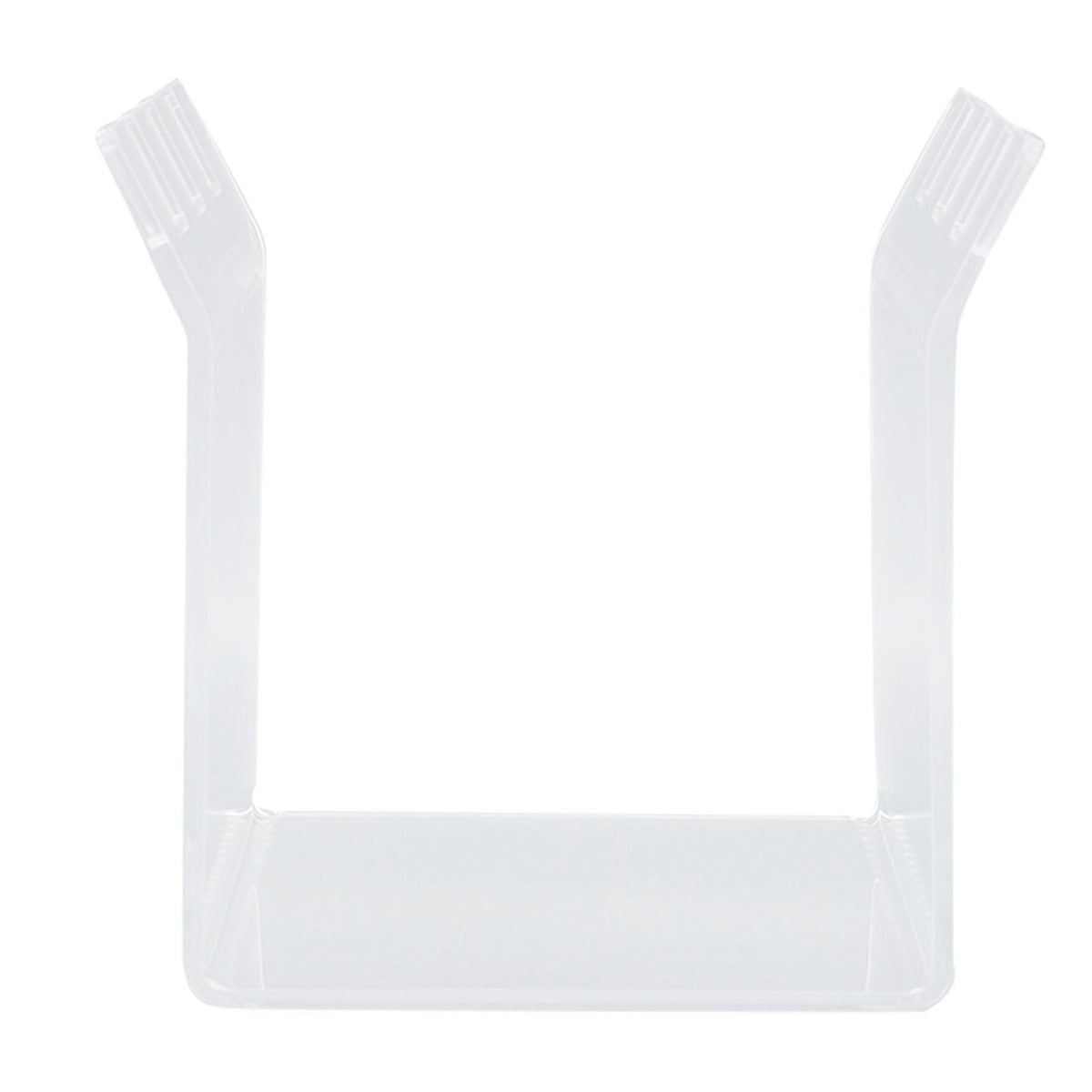Ziplock Bag Holder made from clear acrylic, with an open U-shaped frame and two raised arms to support bags